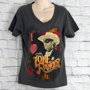 🔵BOGO FREE🔵 Disney T-Shirt Lone Ranger Women's V-Neck  Organic Cotton Sz L